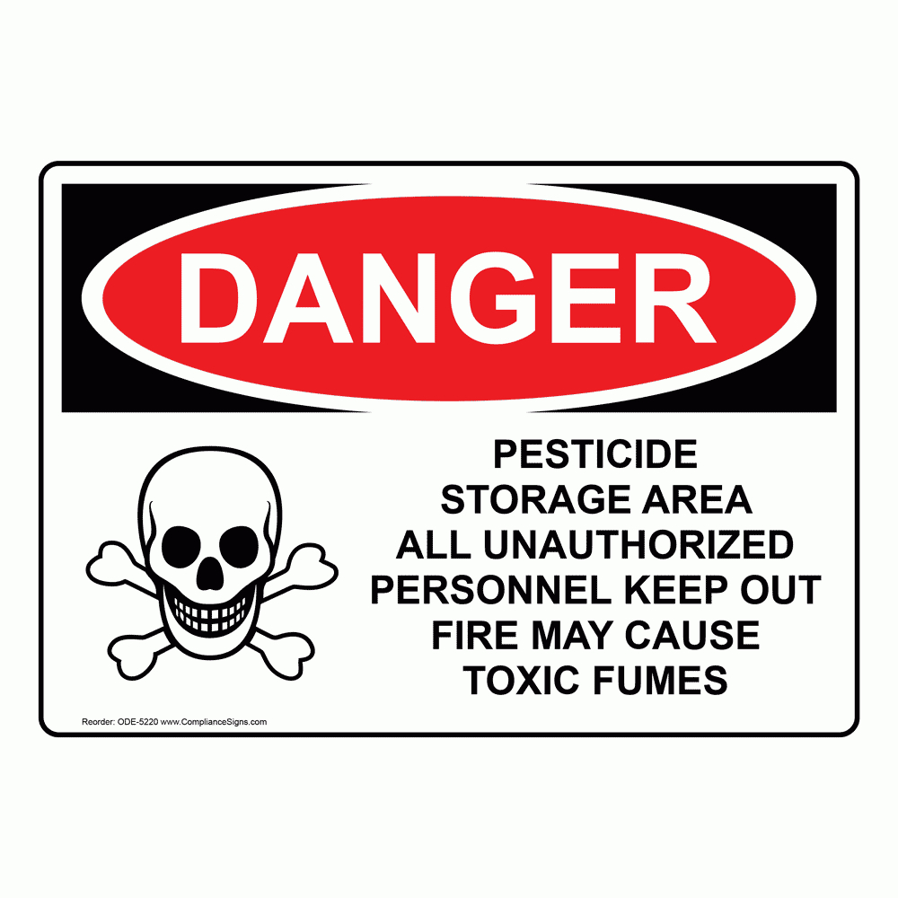Danger Sign - Pesticide Storage Area Sign - Osha pertaining to Printable Pesticide Warning Signs