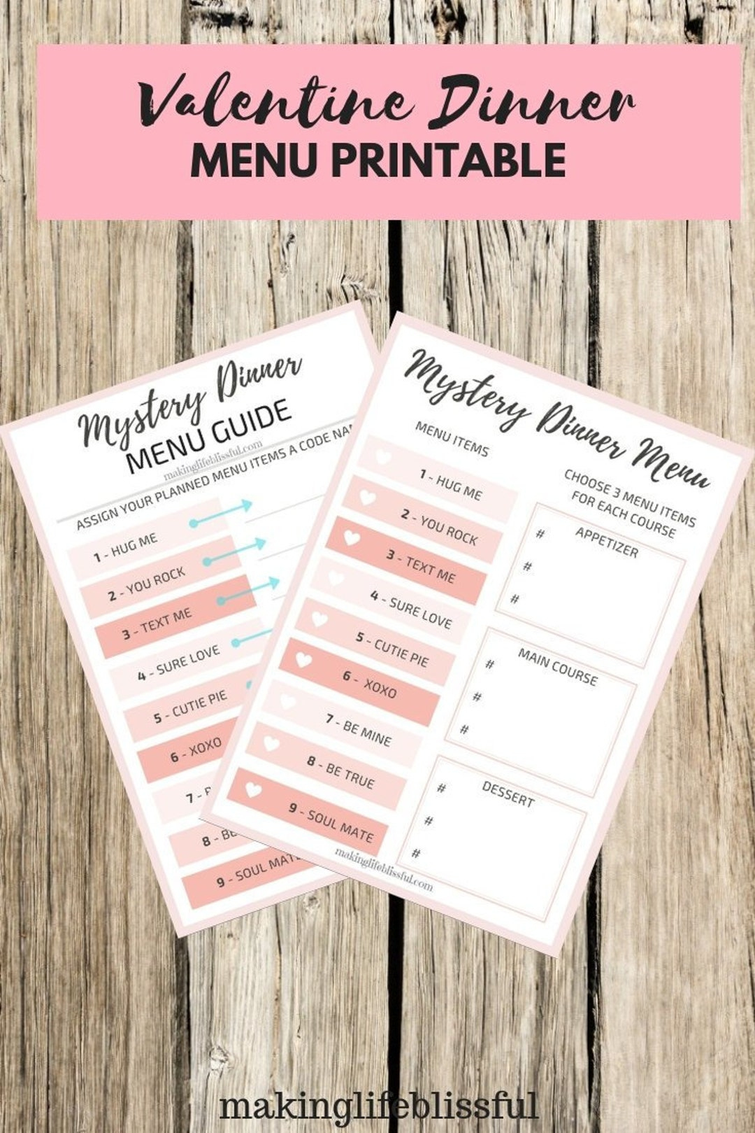 Date Night Mystery Dinner Menu, Valentinstag Zum Ausdrucken Für Date Night Dinner Oder Familienessen - Etsy.de pertaining to Mystery Dinner Menu Printable