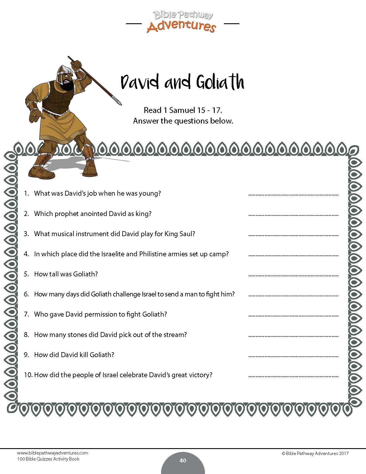 David &amp;amp; Goliath | Children&amp;#039;S Sermons From Sermons4Kids in Free Printable David and Goliath Worksheets