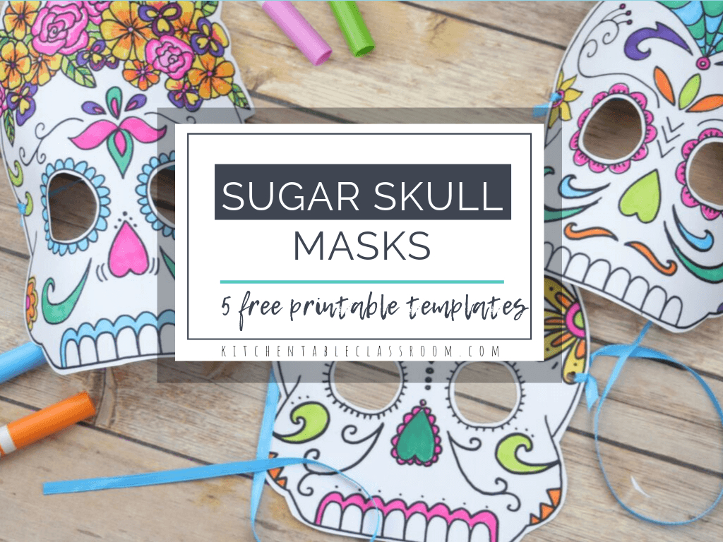 Day Of The Dead Masks- Free Printable Sugar Skull Masks - The intended for Printable Day Of The Dead Mask