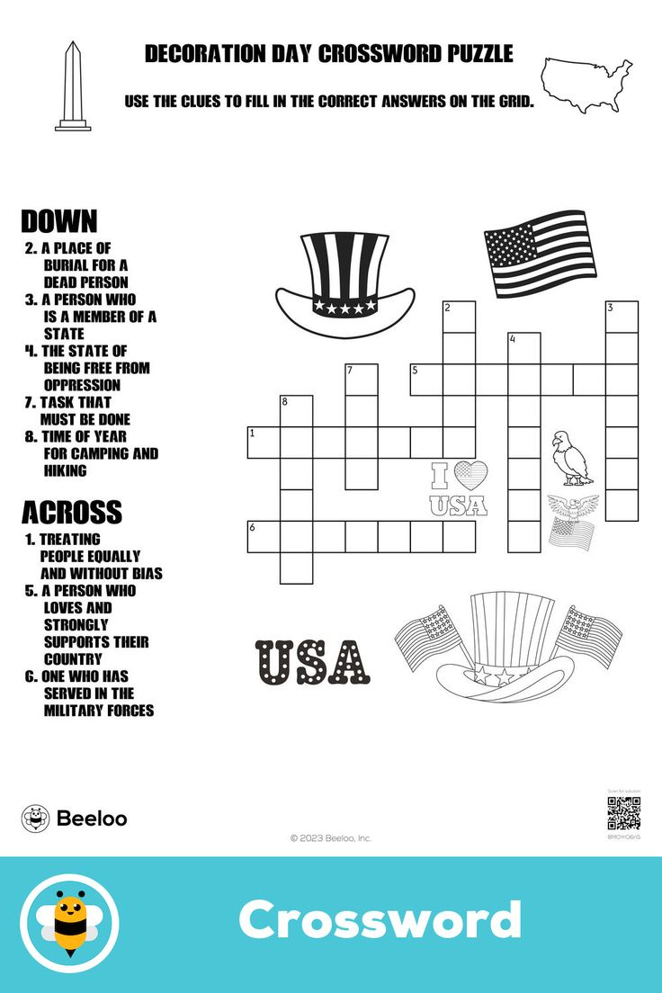 Decoration Day Crossword Puzzle for Up And Down Words Newsday Answers Today Free Printable