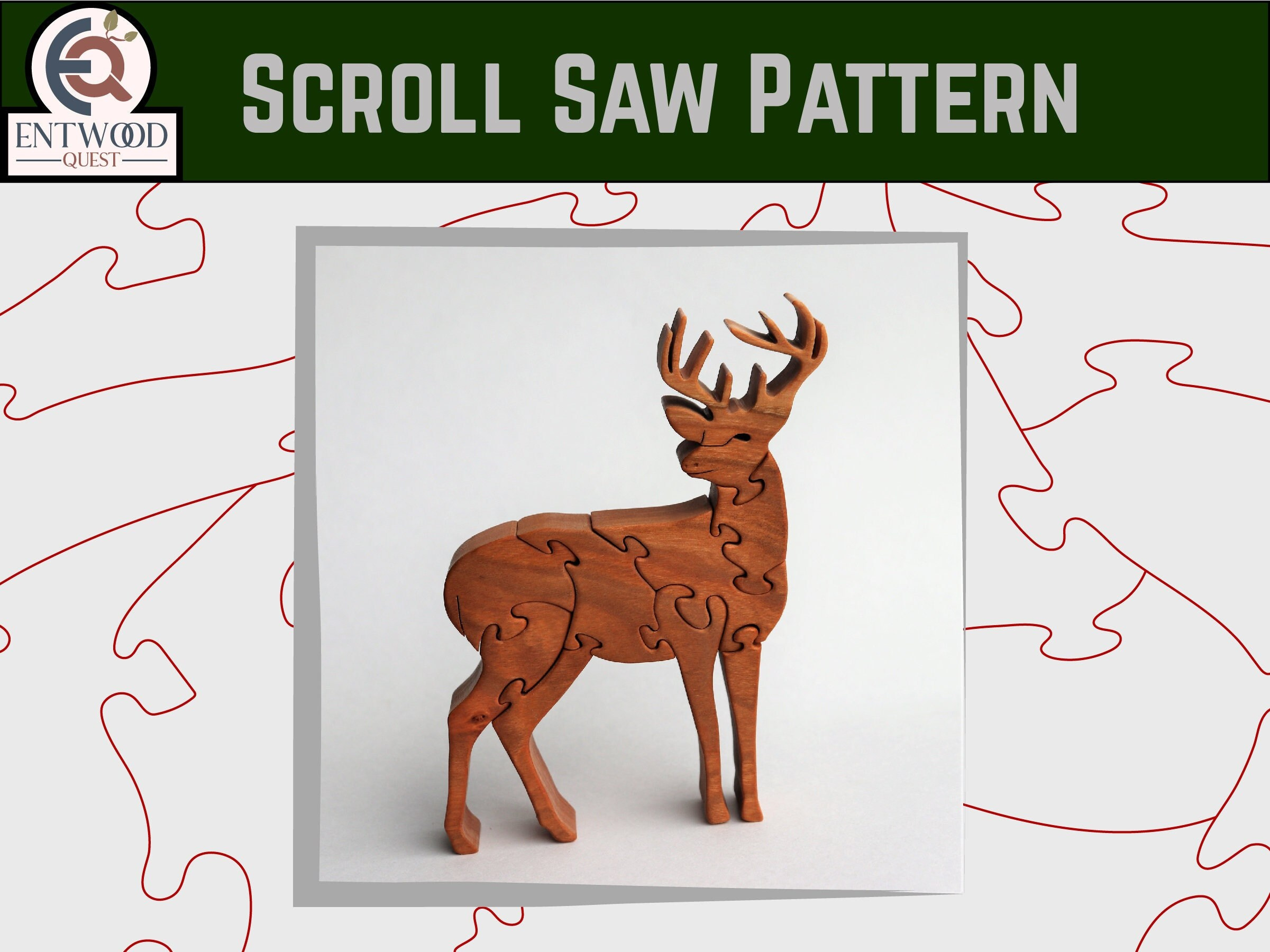 Deer Puzzle Scroll Saw Pattern, Wooden Puzzle Plan, Diy pertaining to Free Printable Wildlife Scroll Saw Patterns