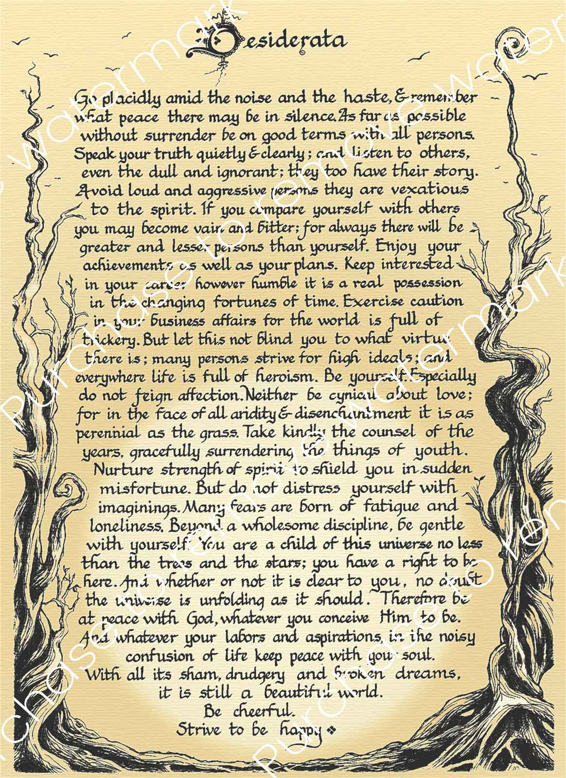 Desiderata Digital Download | Sacredart Murals for Desiderata Printable Text Free