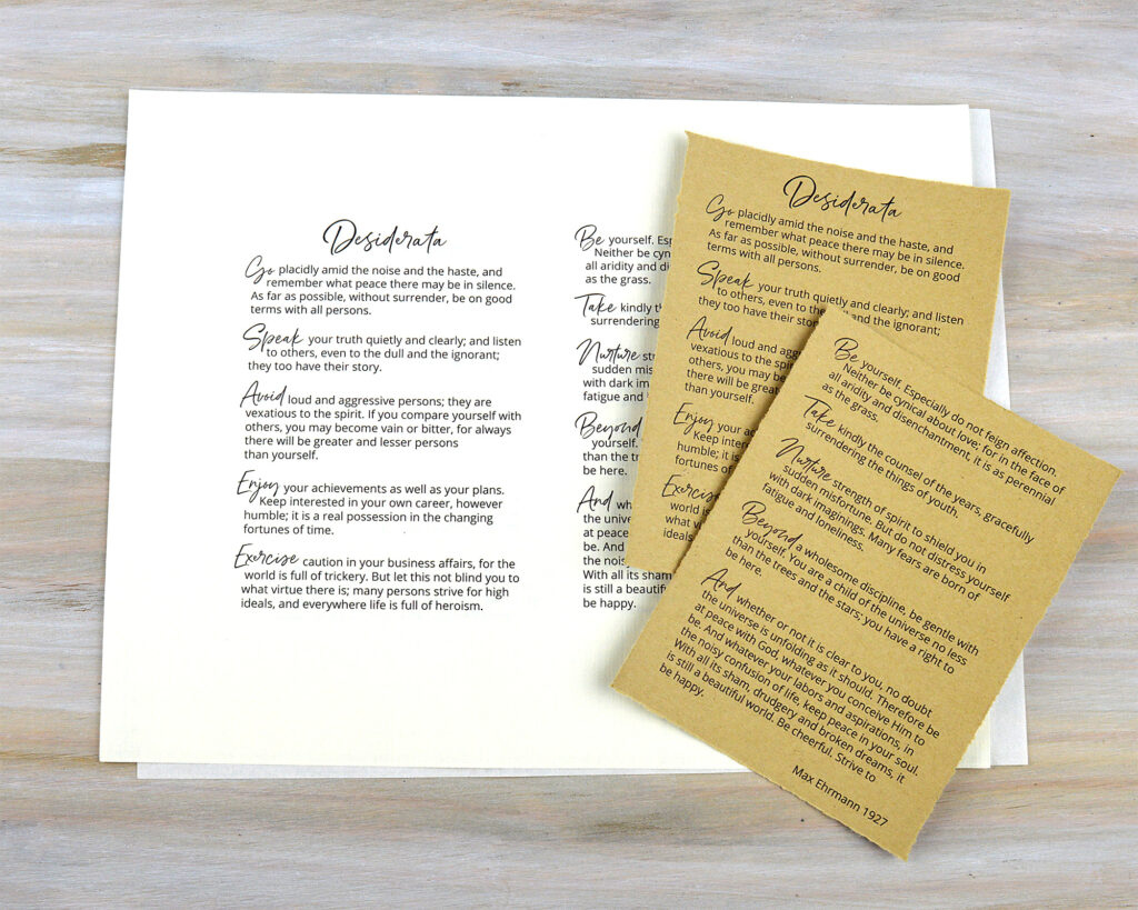 Desiderata - Free Printable Poem For Your Journal Pages with regard to High Resolution Free Printable Desiderata Poem
