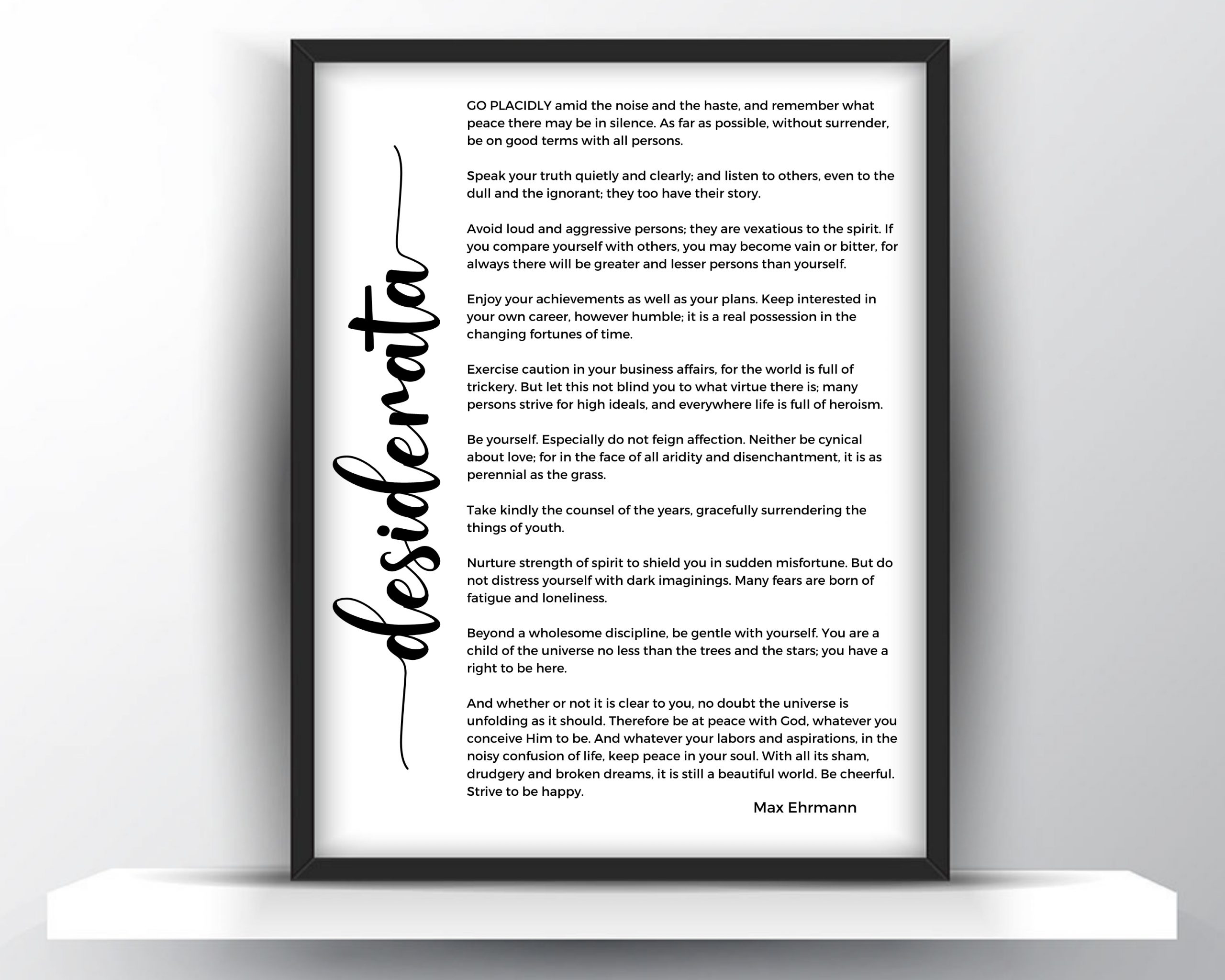 Desiderata Poemmax Ehrmann Printable Wall Art intended for High Resolution Free Printable Desiderata Poem