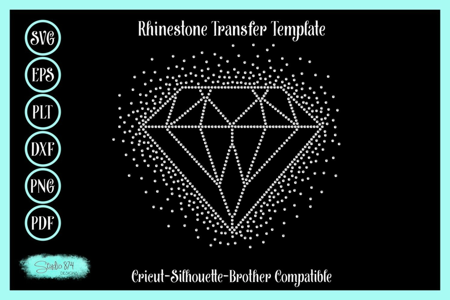 Diamond Rhinestone Svg Template - 9 Inch R3 throughout Free Rhinestone Patterns Printable