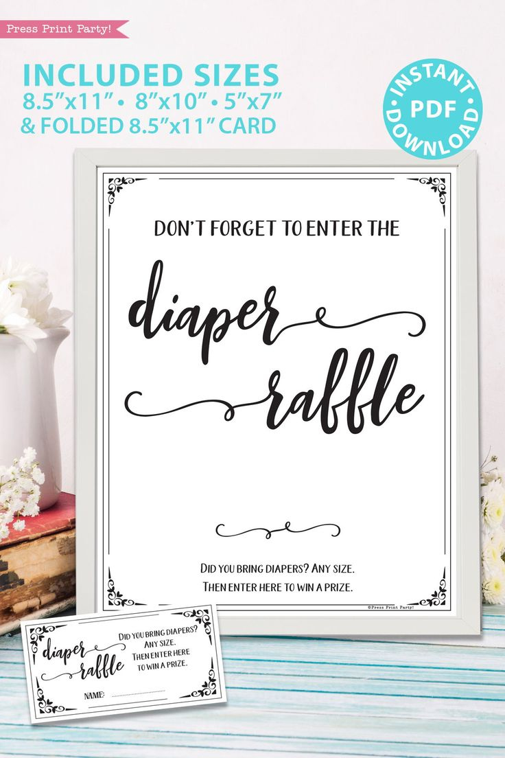 Diaper Raffle Tickets &amp;amp; Sign Printable (Rustic Style) - Press inside Diaper Raffle Sign Printable Free
