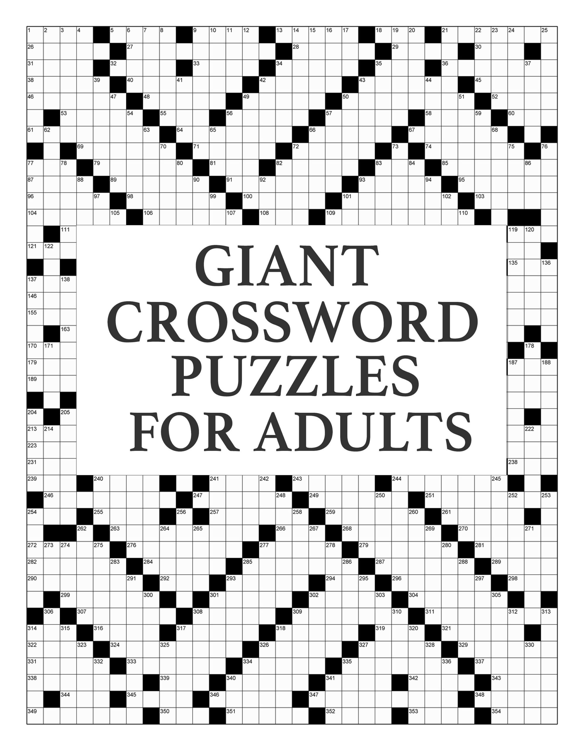 Digital Download 40 Printable Giant Crossword Puzzles For Adults with Big Crossword Puzzles Printable