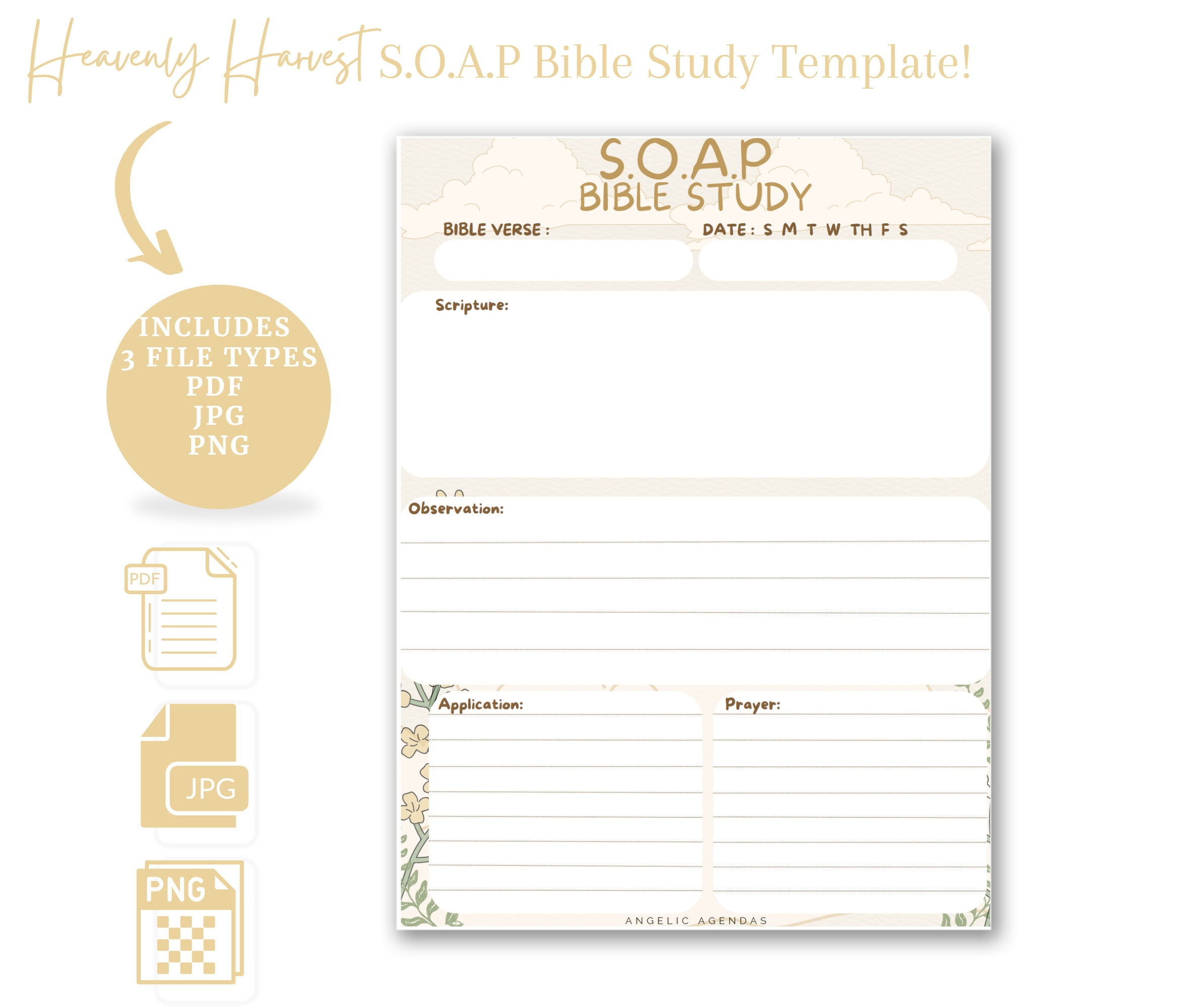 Digital Soap Bible Study Template | Printable Pdf, Png, Jpg with regard to Printable Soap Bible Study Template