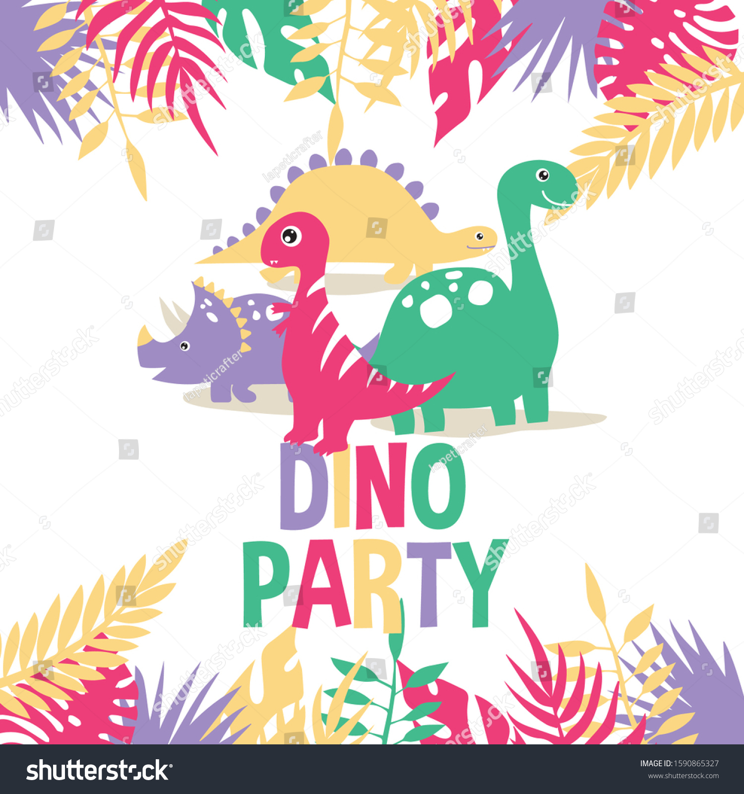 Dinosaur Party Welcome Signs Printable Dinosaur Stock Vector in Dinosaur Party Printables Free