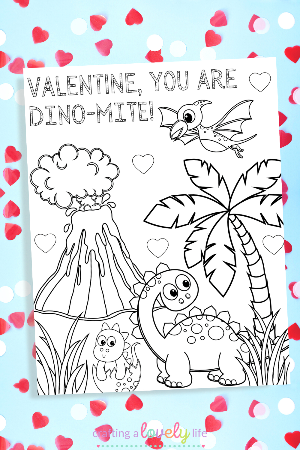 Dinosaur Valentine&amp;#039;S Day Coloring Page Free Printable with regard to Free Printable Dinosaur Valentines