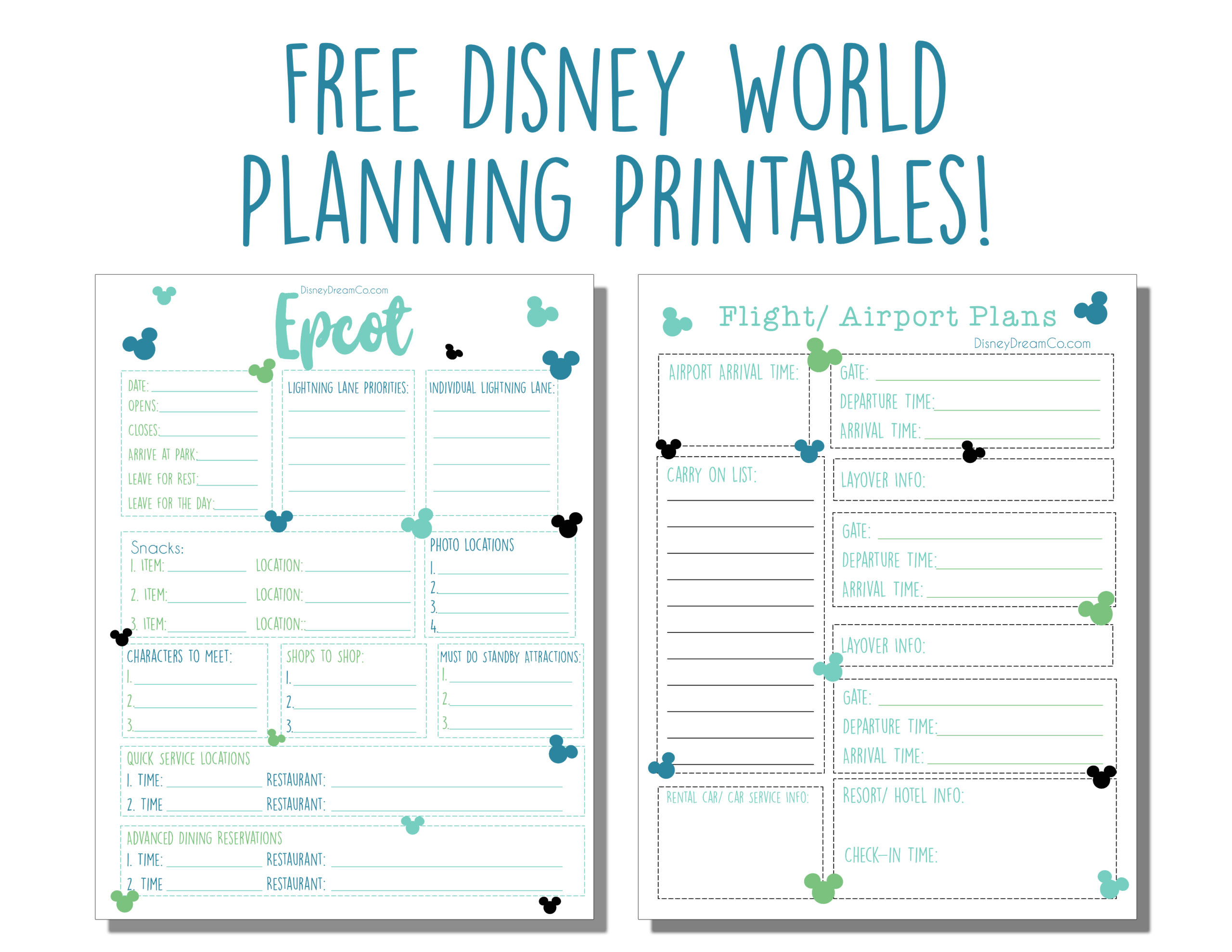 Disney World Free Planning Printables: Disney World Planner in Free Disney Planning Printables