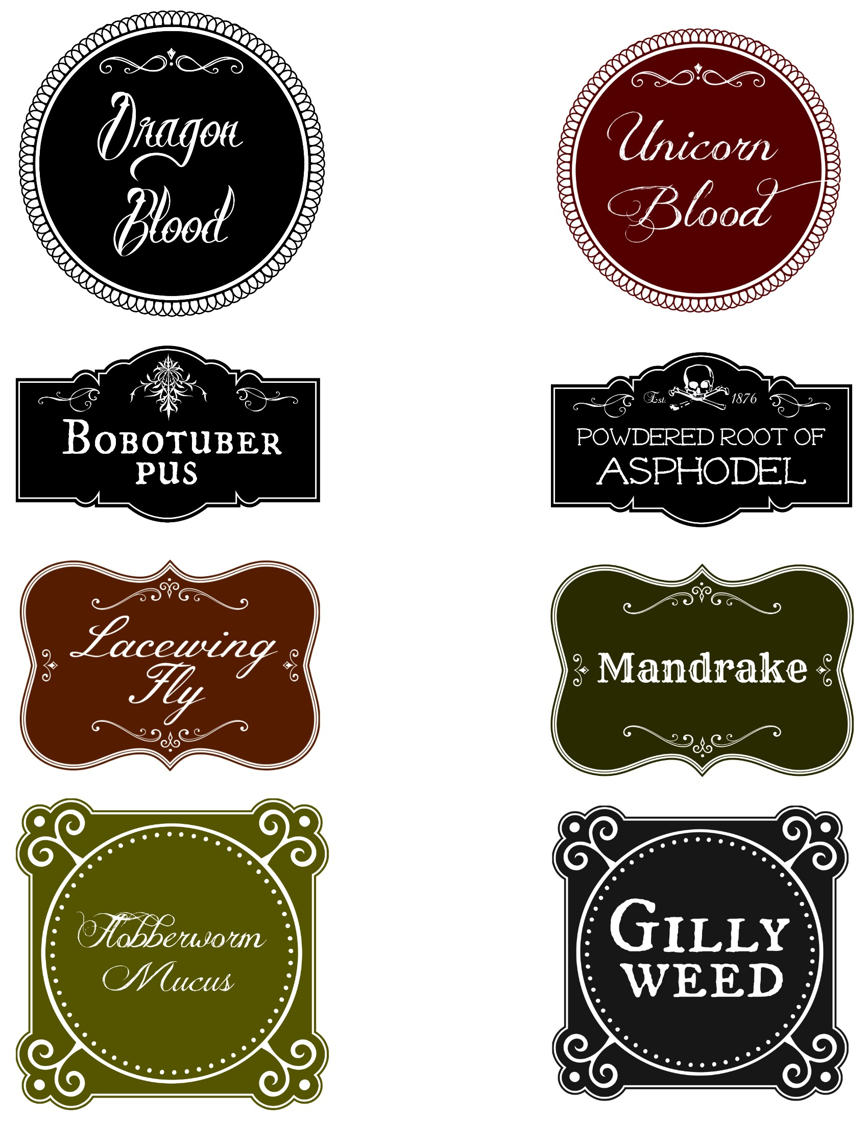 Diy Harry Potter Potion Bottles With Free Printable Labels (And within Harry Potter Potions Labels Free Printable
