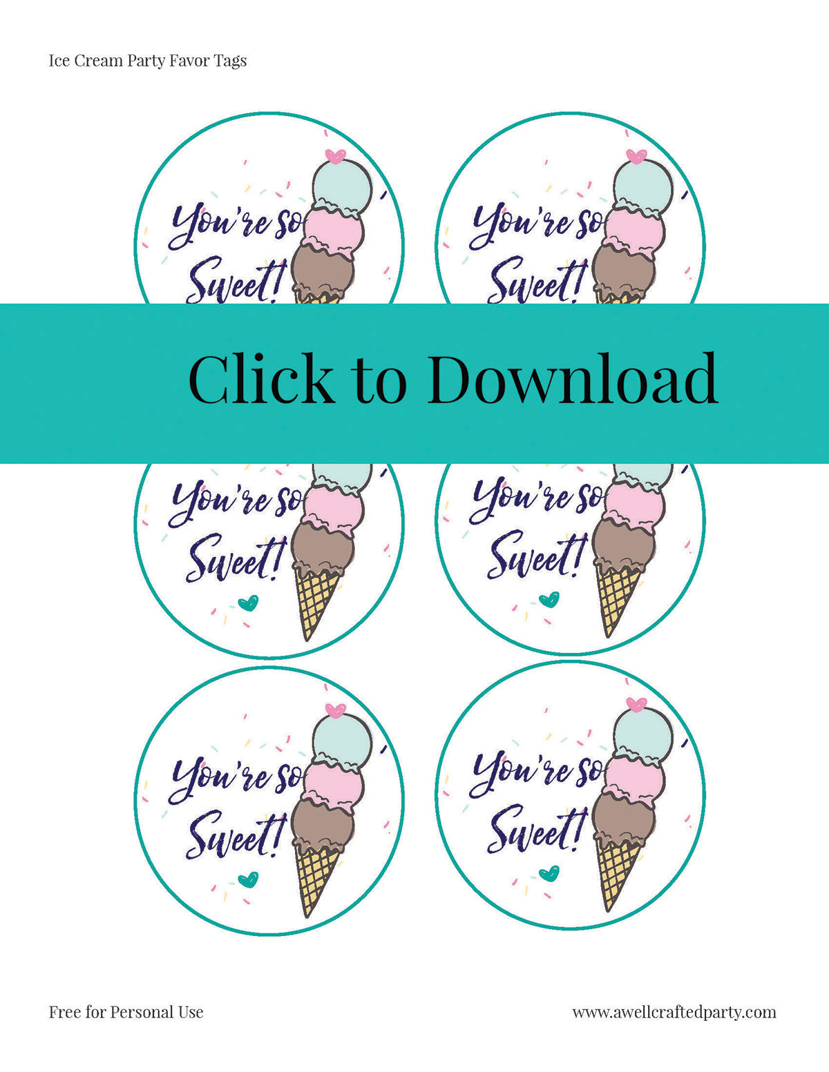 Diy Ice Cream Party + Free Printables – A Well Crafted Party with regard to Ice Cream Party Printables Free