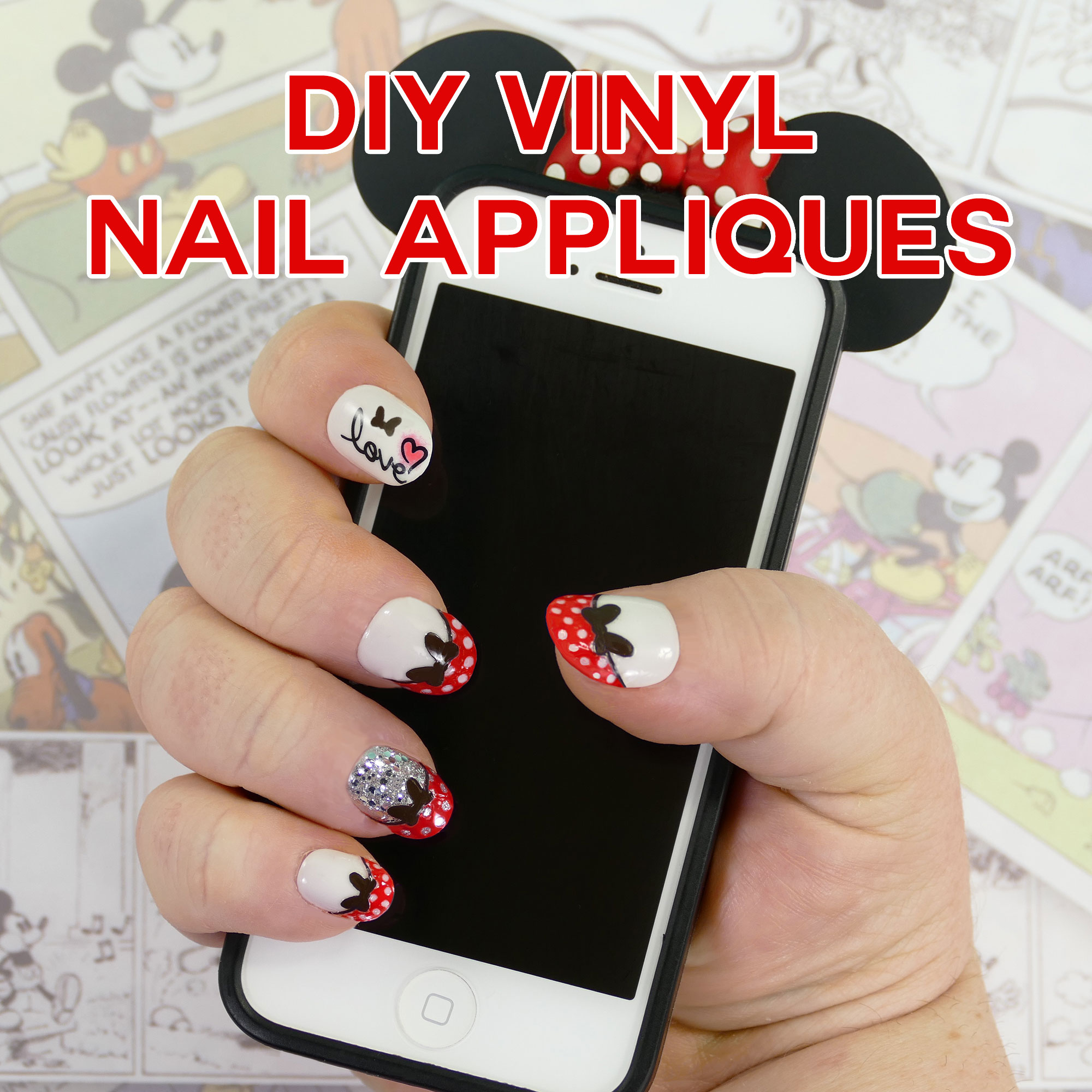 Diy Minnie Mouse Nail Tips - Vinyl Appliques Made On The Cricut with regard to Free Printable Cricut Nail Decals