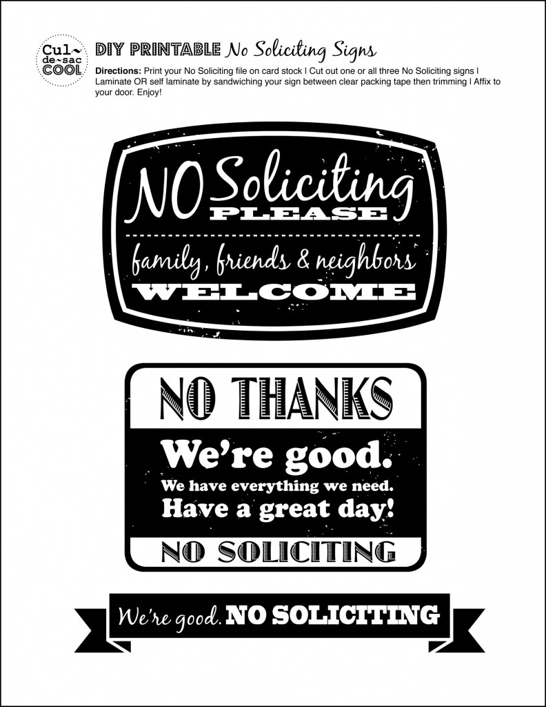 Diy Printable No Soliciting Signs - pertaining to Free Printable Funny No Soliciting Sign Printable