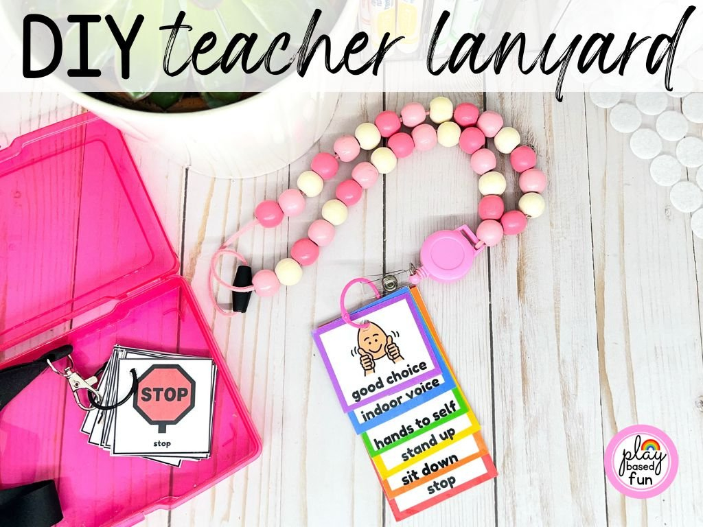 Diy Teacher Lanyard With Beads &amp;amp; Lanyard Visuals (Free) + Tabbed with Lanyard Free Printable Visual Cue Cards For Autism