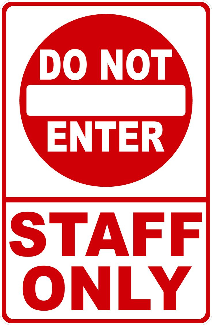 Do Not Enter Staff Only Sign - 18X24 within Employee Only Sign Printable
