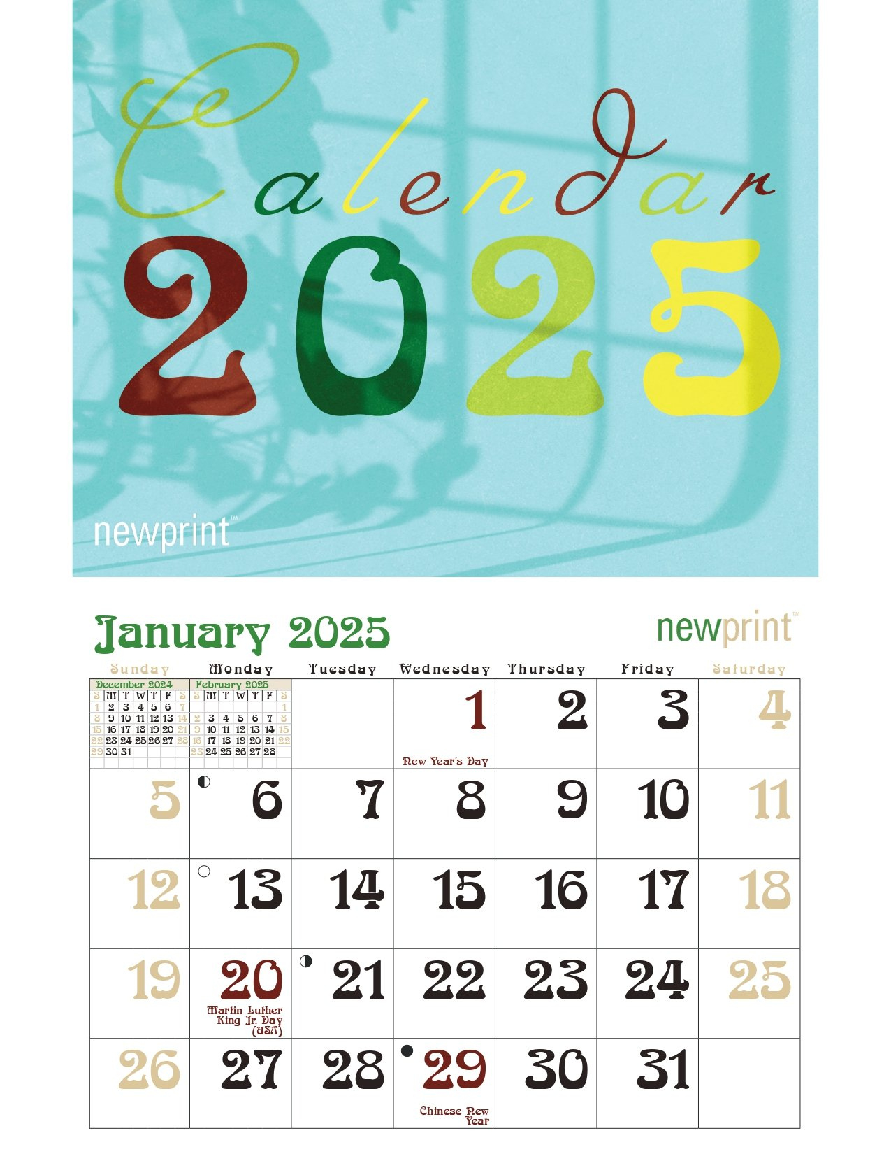 Download 2025 Free Wall Calendar Template | Typography Inspired inside Free Printable Calendar 2025 Waterproof