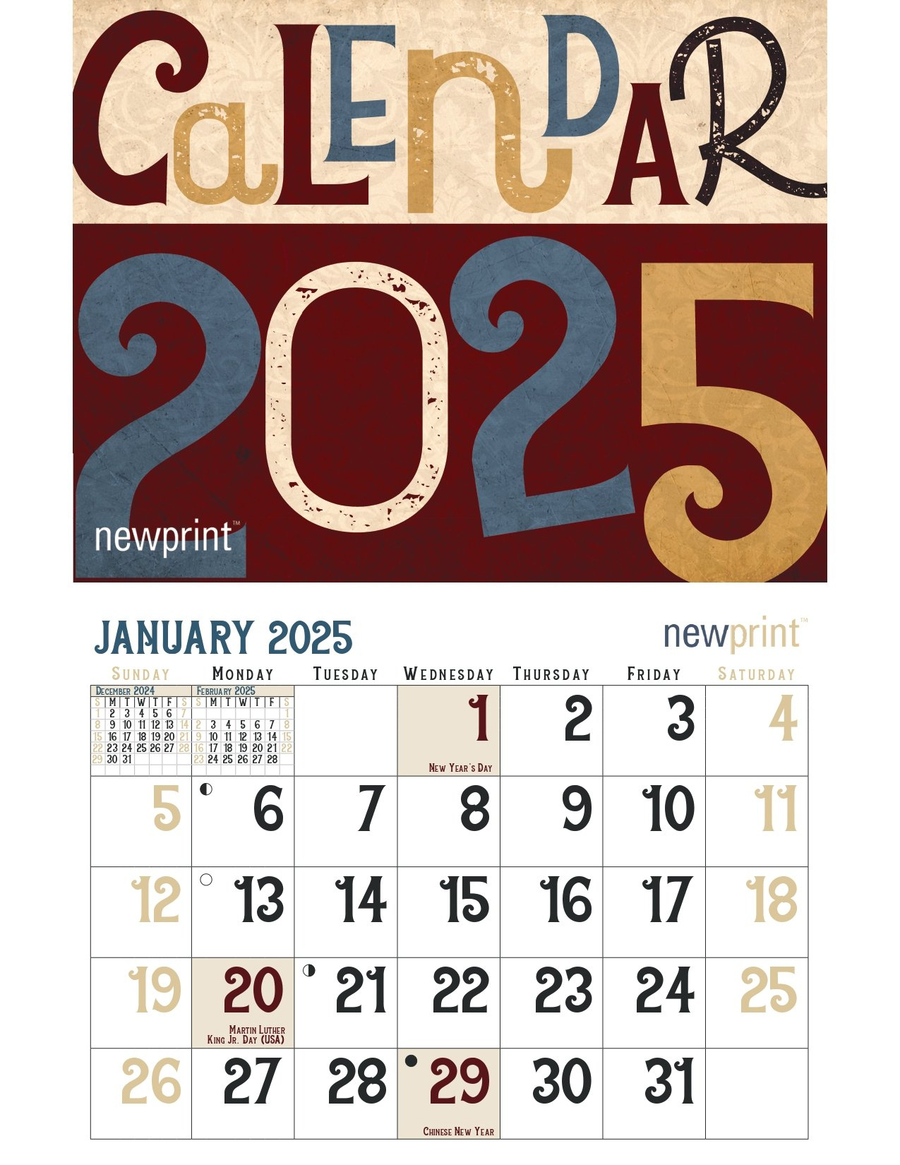 Download 2025 Free Wall Calendar Template | Typography Inspired within Free Printable Calendar 2025 Waterproof
