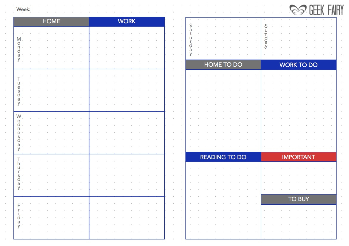 Download Free Printable A5 Bullet Journal Filofax Inserts - Geek in Filofax Printables A5 Free