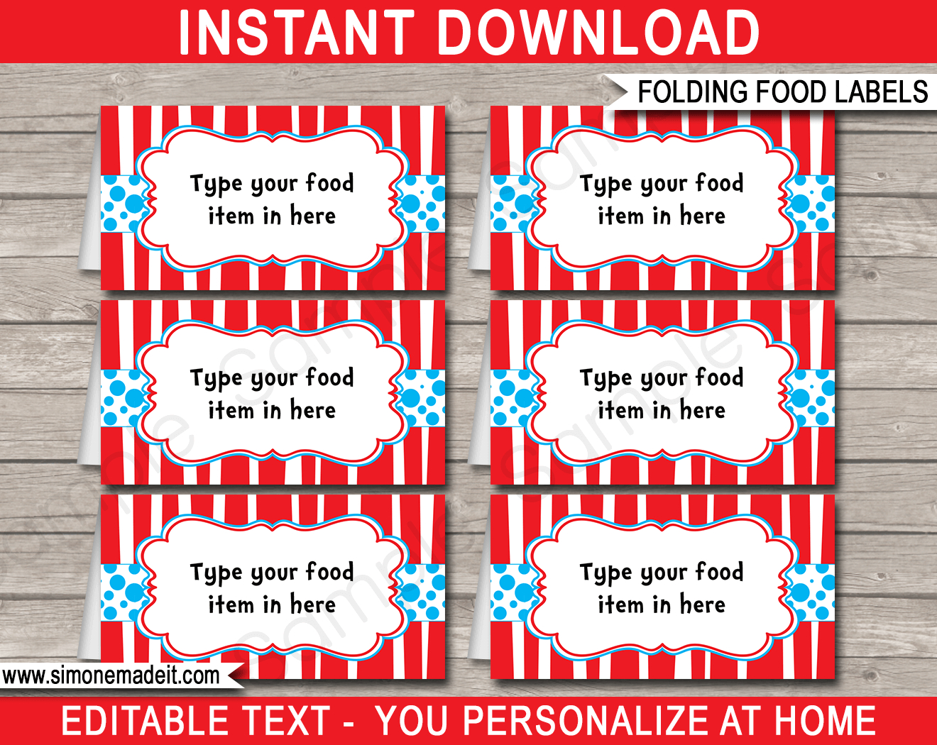 Dr Seuss Party Food Labels Template with regard to Free Printable Dr Seuss Food Labels