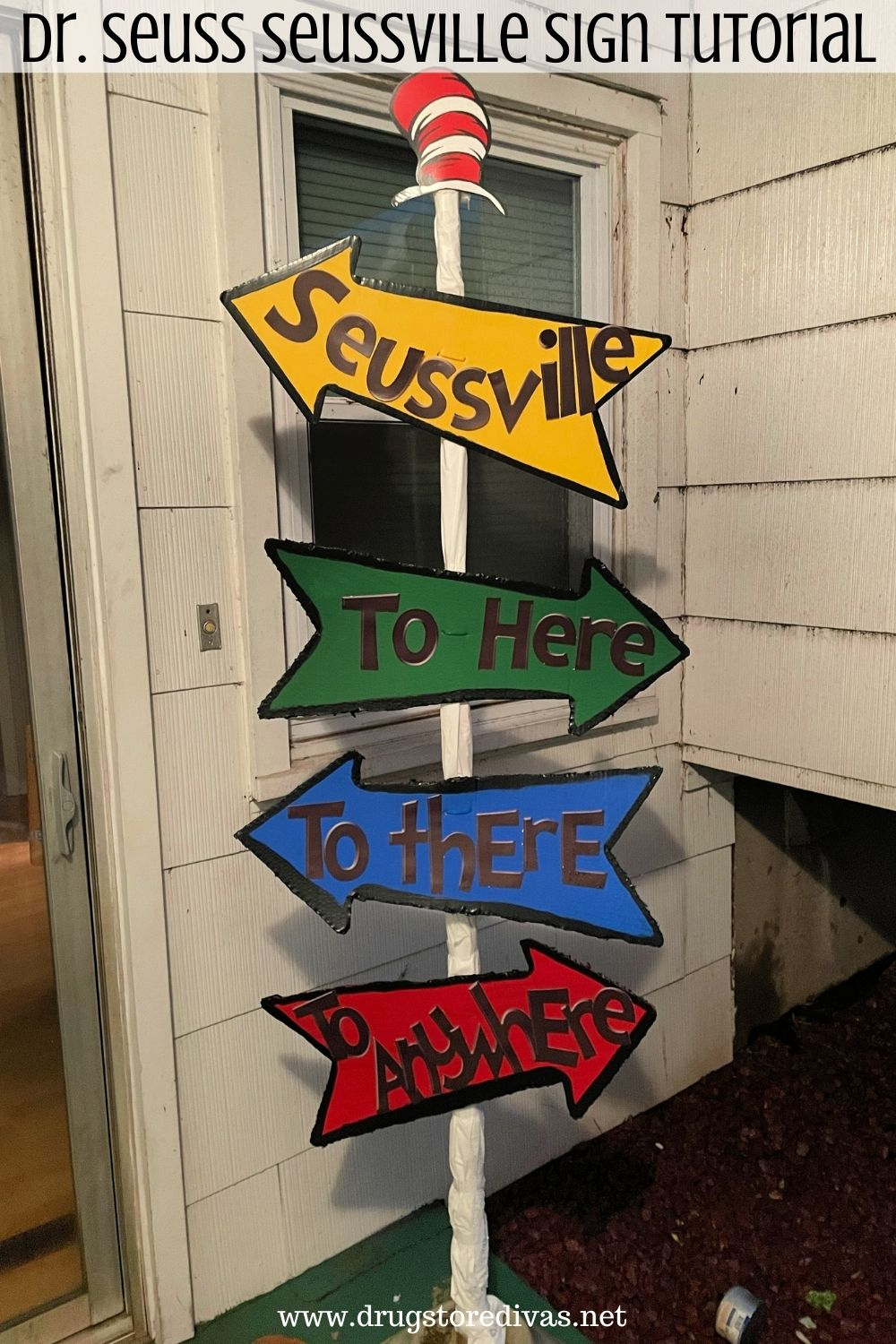 Dr. Seuss Seussville Sign Tutorial | Drugstore Divas in Printable Dr Seuss Arrow Template