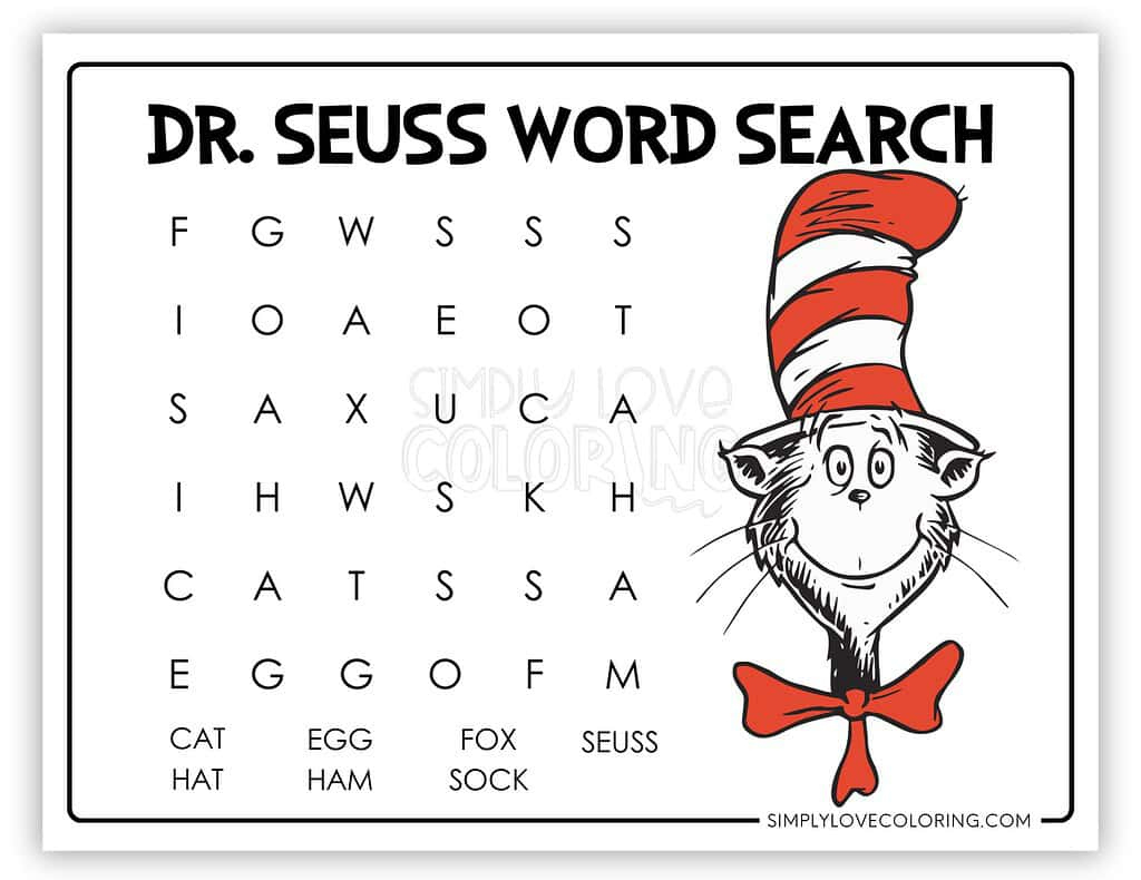 Dr. Seuss Word Search Printables (Free Pdf Downloads) - Simply inside Free Printable Dr Seuss Word Search