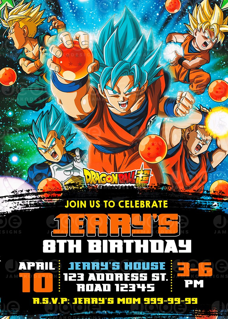 Dragon Ball Z Party Printable Design - Jamakodesigns inside Free Printable Dragon Ball Z Invitation Template