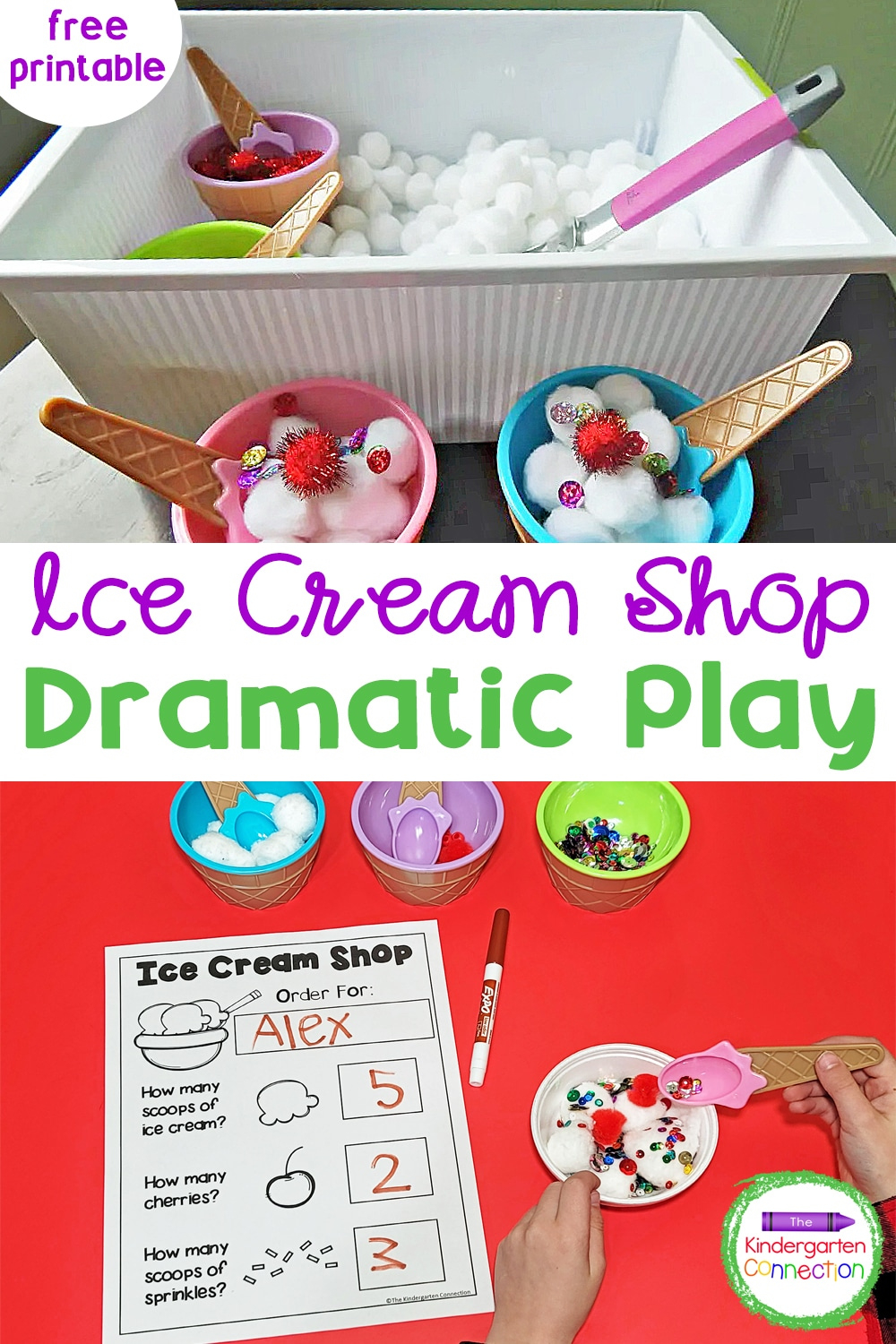 Dramatic Play Ice Cream Shop Small World With Free Order Form throughout Ice Cream Shop Dramatic Play Free Printables