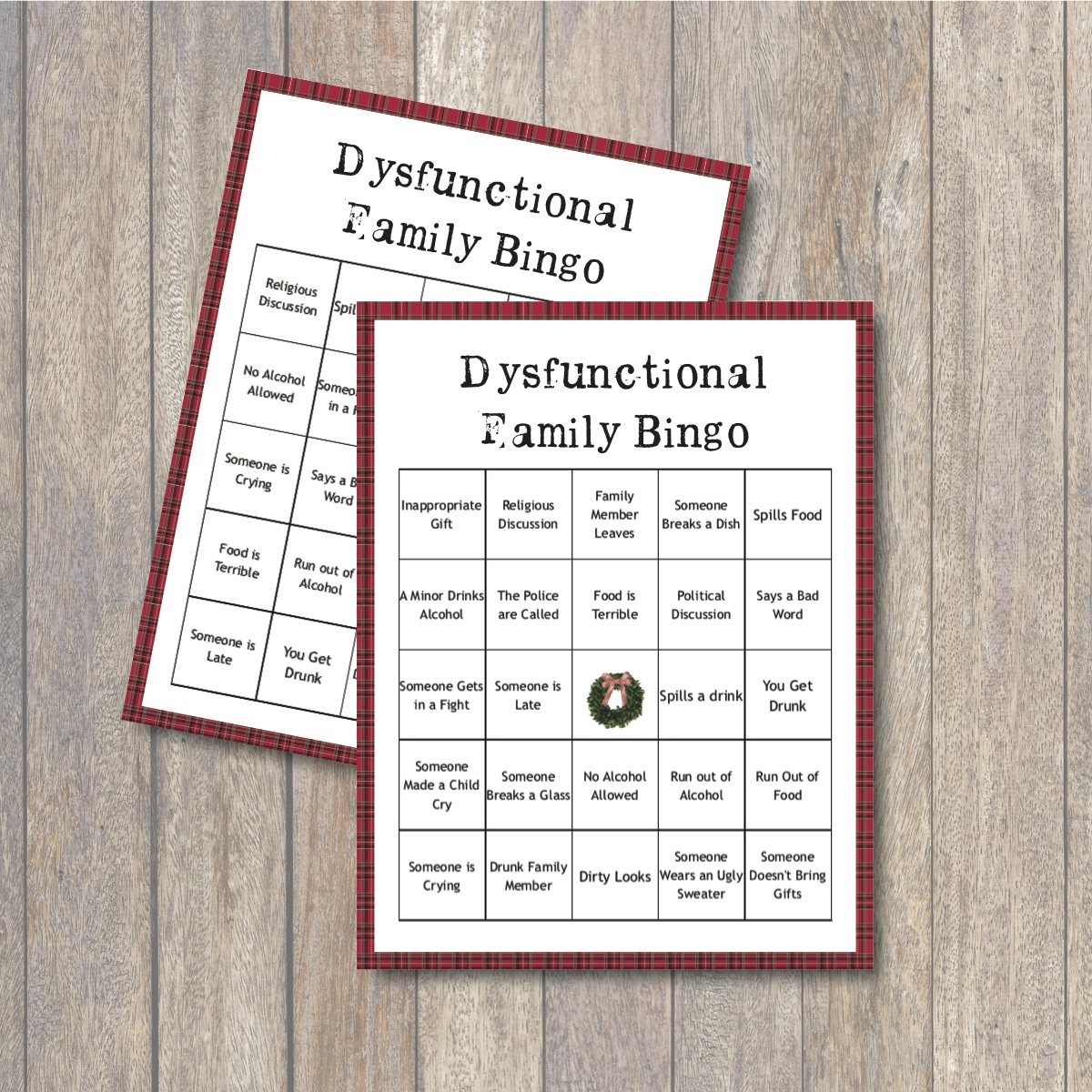 Dysfunctional Family Bingo Printable Package - Everyday Party Magazine for Dysfunctional Family Bingo Card
