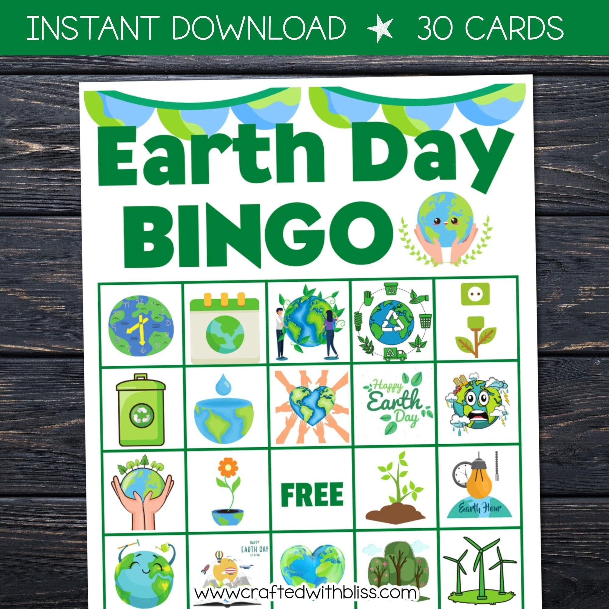 Earth Day Bingo For Kids, Earth Day Bingo Birthday Party within Earth Day Bingo Cards
