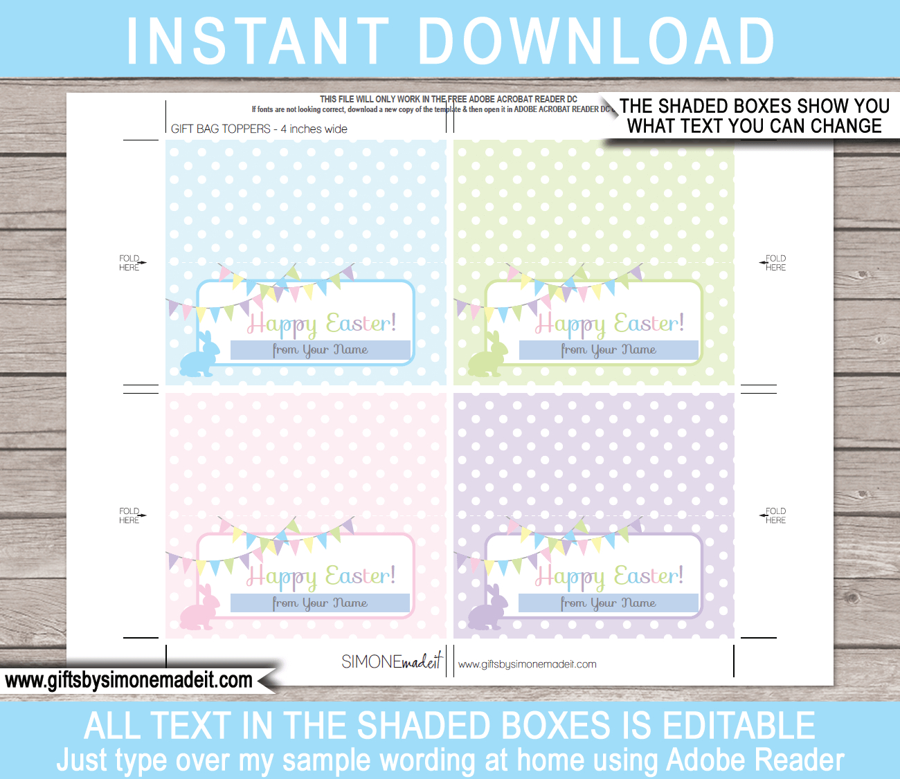 Easter Bag Toppers - 4 Inch with regard to Free Printable Easter Treat Bag Toppers
