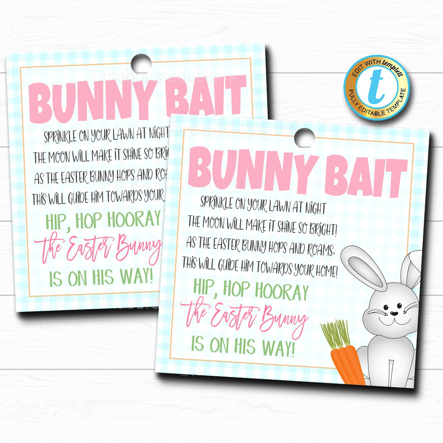 Easter Bunny Bait, Printable Gift Tags, Kids Easter Eve Activity inside Bunny Bait Printable Tags