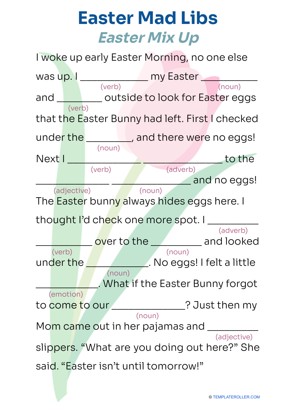 Easter Mad Libs - Easter Mix Up Download Printable Pdf intended for Easter Mad Libs Printable