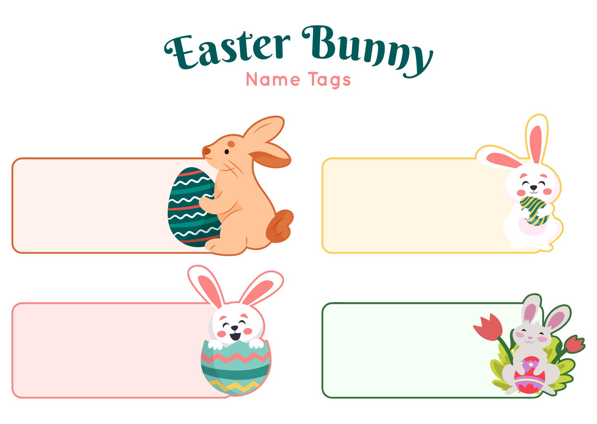Easter Printable Name Tags - Printable Party Favors pertaining to Printable Easter Egg Name Tags