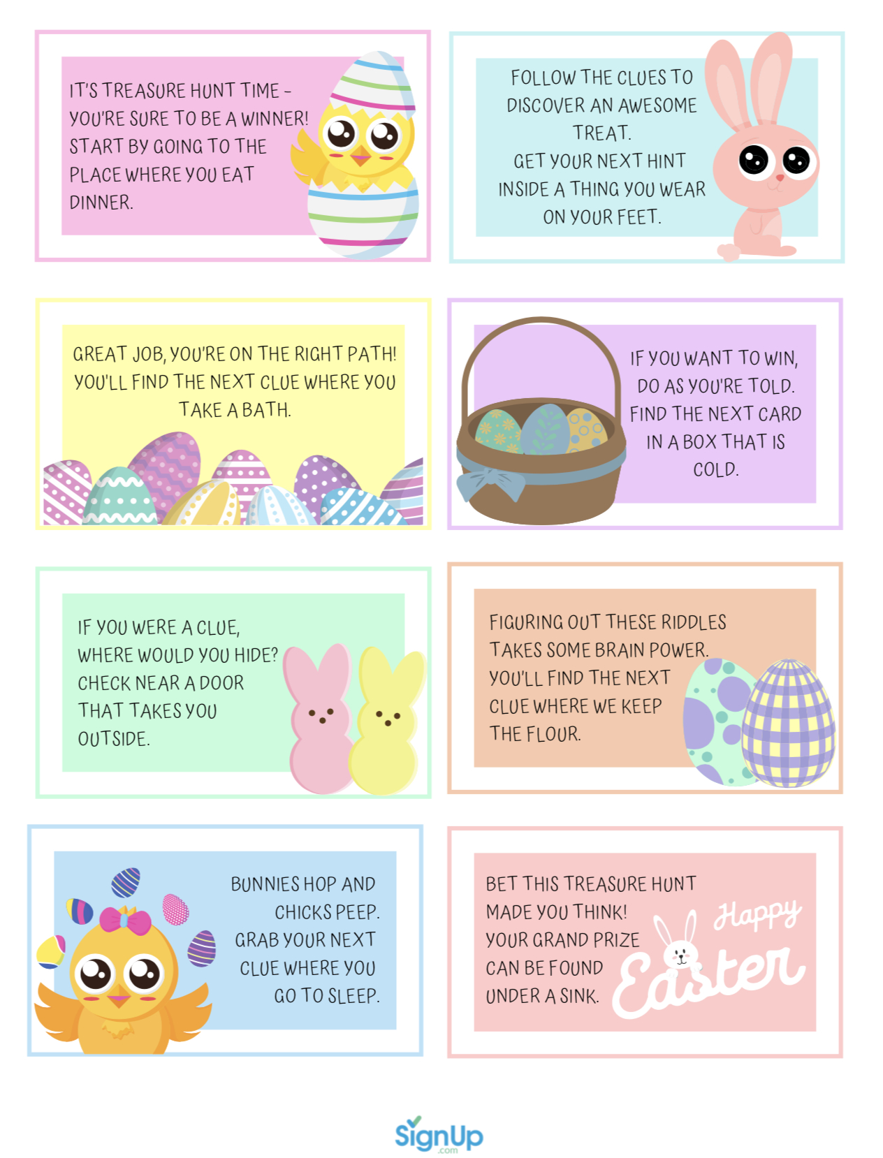 Easter Scavenger Hunt At Home | Signup with Free Printable Easter Basket Scavenger Hunt