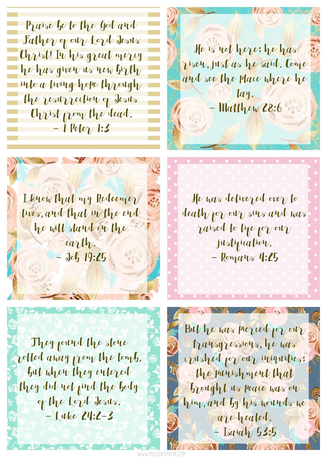 Easter Scripture Cards} - Hall Around Texas regarding Printable Easter Verses For Cards