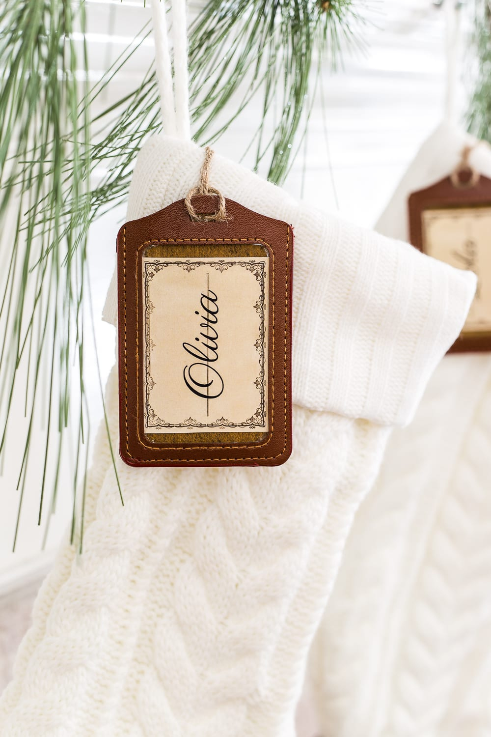 Easy Diy Stocking Name Tags + Personalized Printable Labels with Free Printable Stocking Name Tags