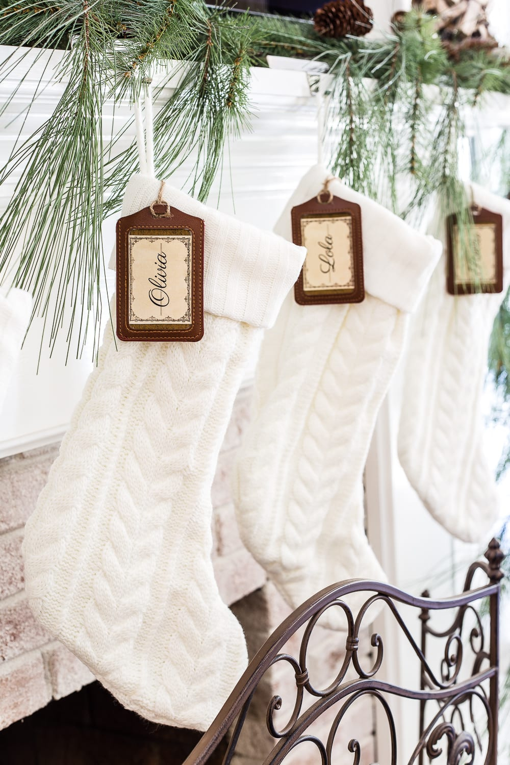 Easy Diy Stocking Name Tags + Personalized Printable Labels with Free Printable Stocking Name Tags