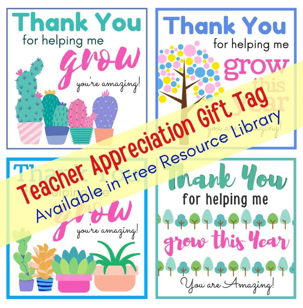 Easy Diy Teacher Gifts: &amp;quot;Thank You For Helping Me Grow&amp;quot; (Free with Free Printable Thank You For Helping Me Grow Printable