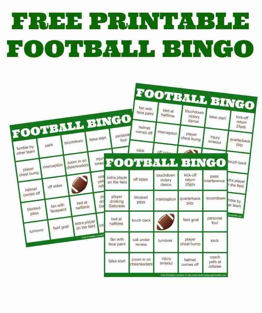 Easy Football Watching + Football Bingo Cards in Free Football Bingo Cards