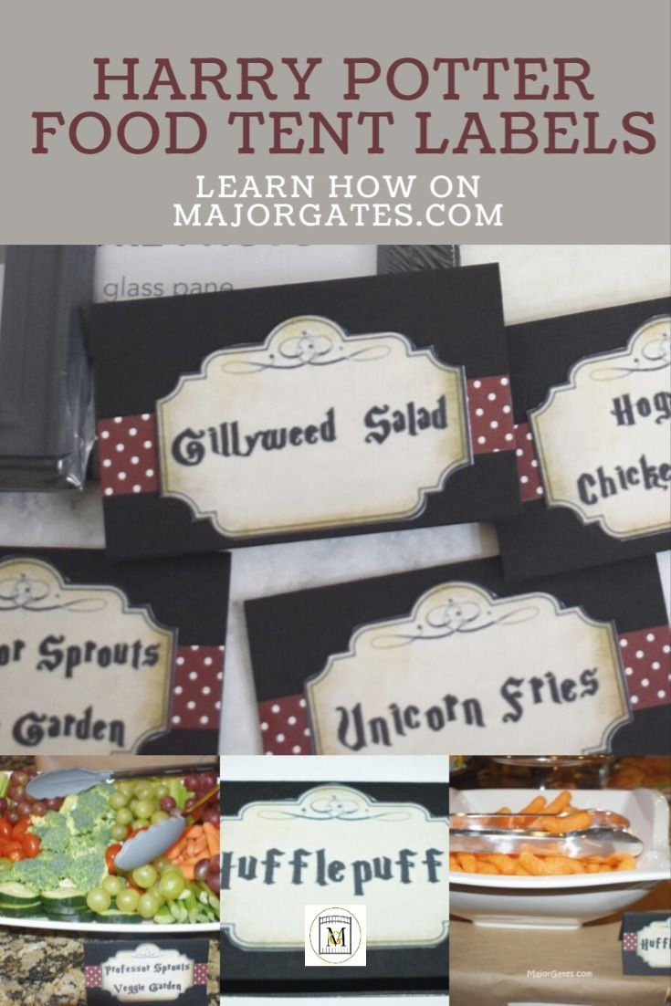 Easy Harry Potter Food Tent Labels intended for Harry Potter Food Labels Free Printable
