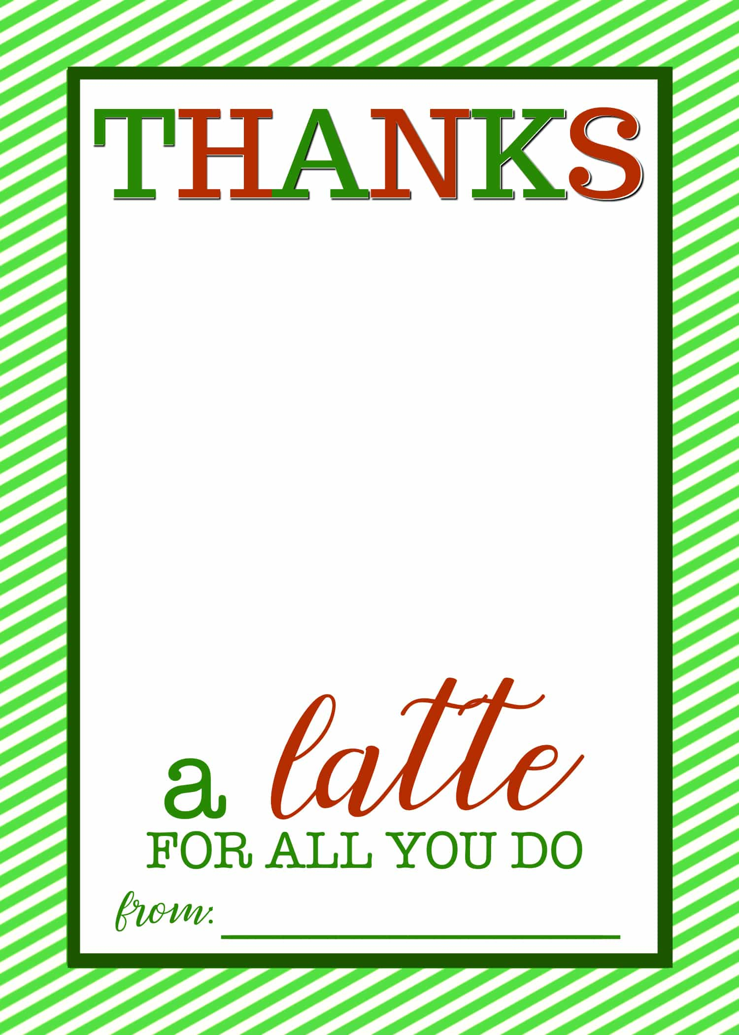 Easy Teacher Gift Craft &amp;quot;Thanks A Latte&amp;quot; Starbucks Gift Card within Thanks a Latte Printable Free