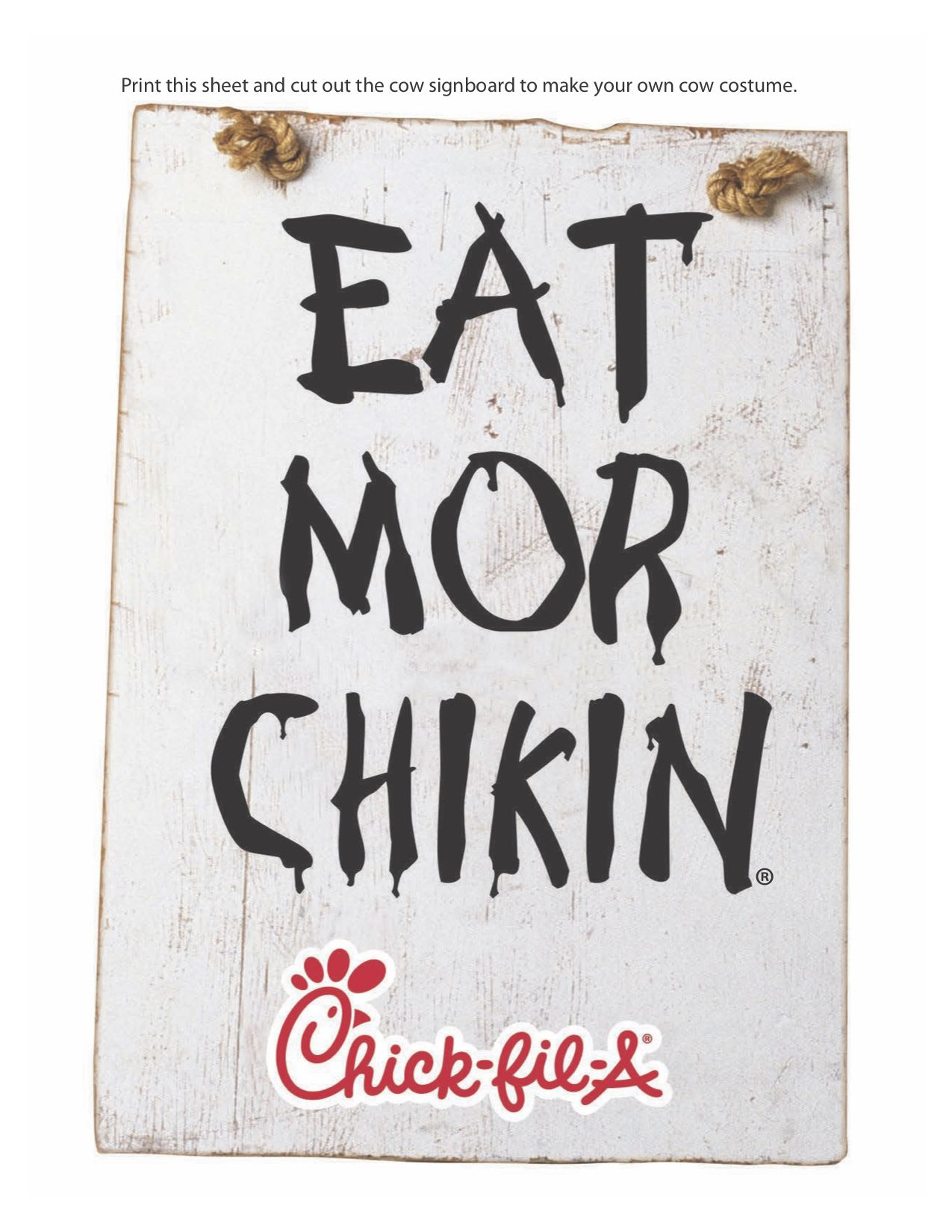 Eat Mor Chikin Printable Sign for Eat Mor Chikin Printable Sign