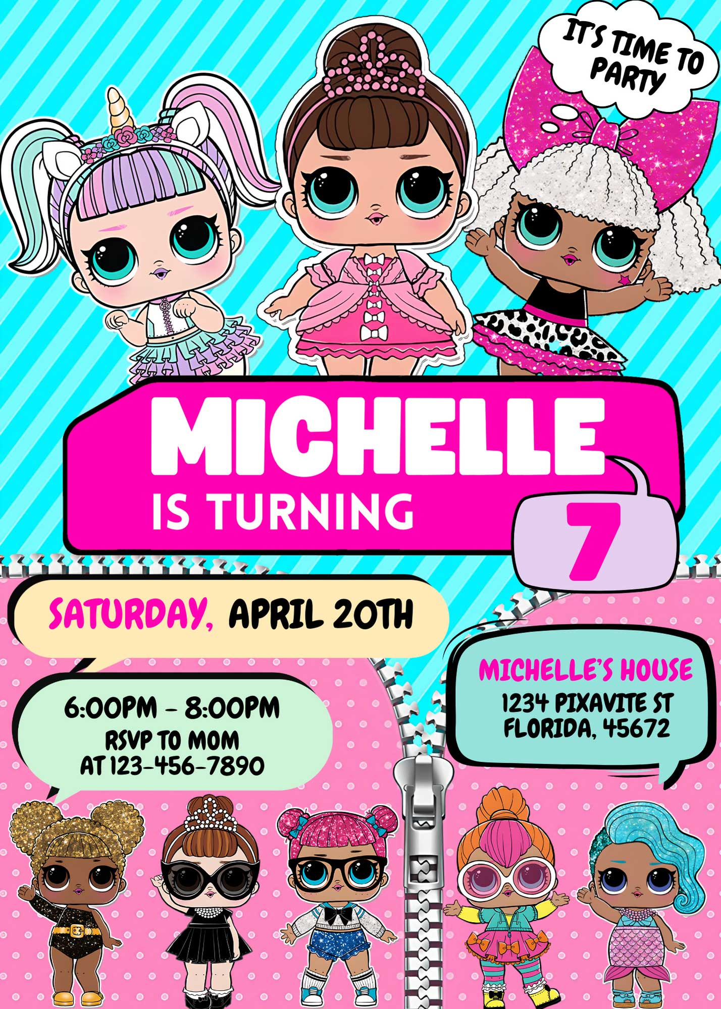 Editable Lol Surprise Dolls Birthday Invitation Template | Sweet Invite within Downloadable Free Printable Lol Surprise Invitation Template