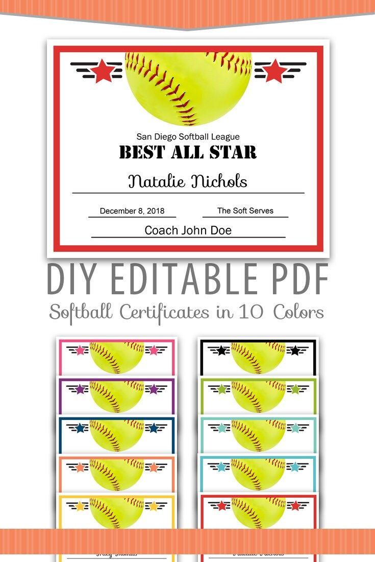 Editable Pdf Sports Team Softball Certificate Award Template In 10 throughout Free Printable Softball Certificate Template Free