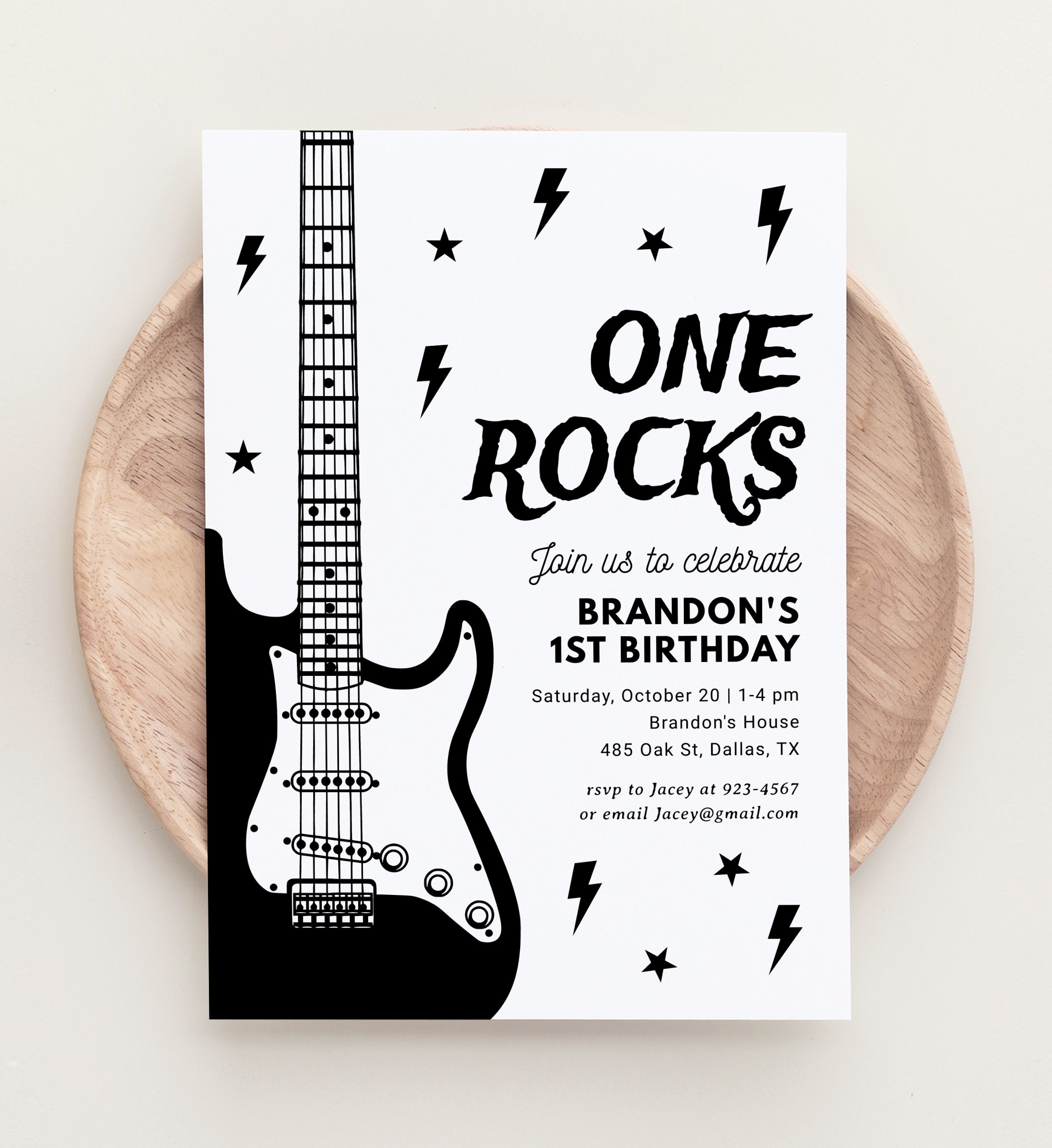 Editable Rock And Roll Birthday Invitation Template, One Rocks 1St pertaining to Free Printable Rock And Roll Invitation Templates