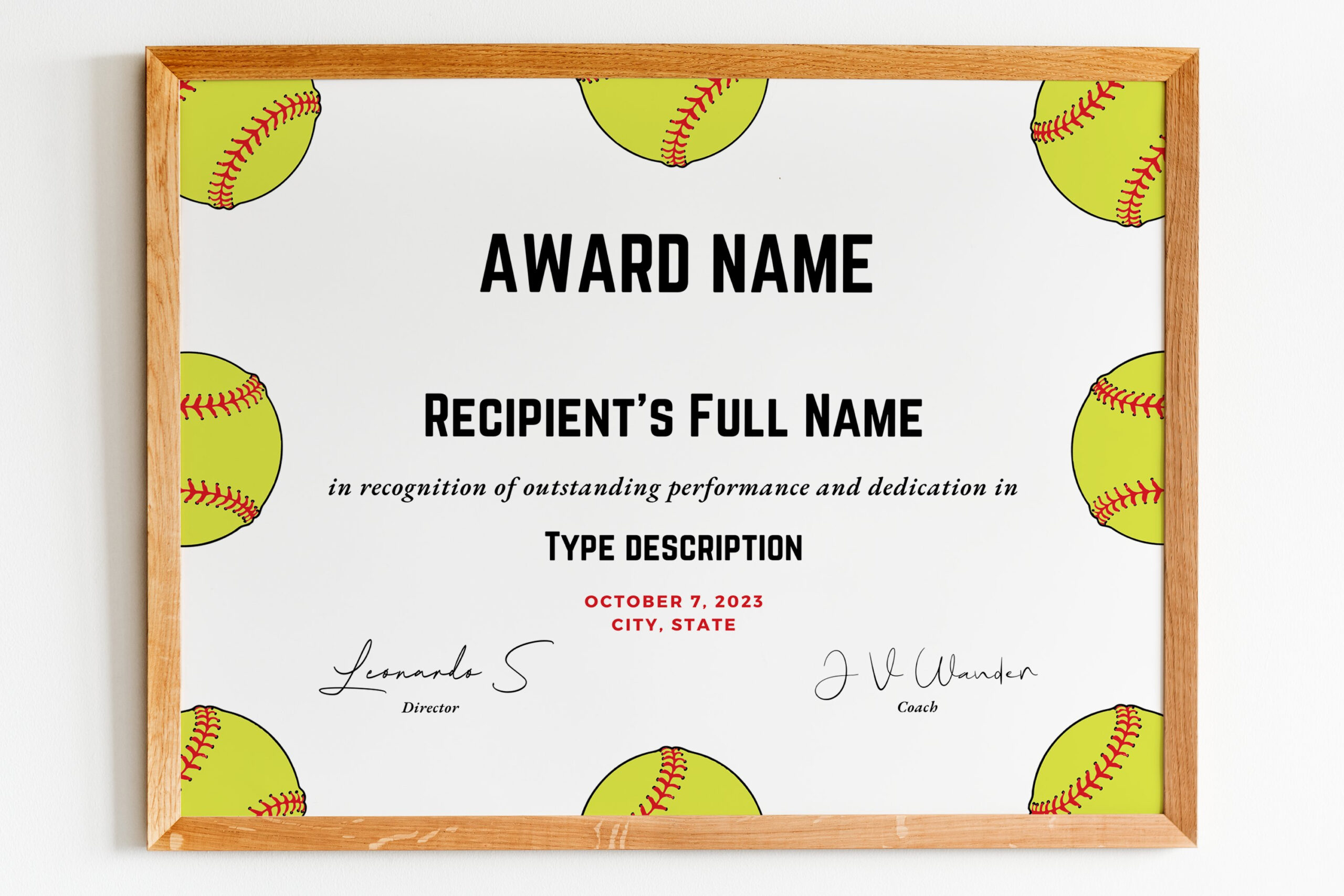Editable Softball Award Certificate Template, Printable for Free Printable Softball Certificate Template Free
