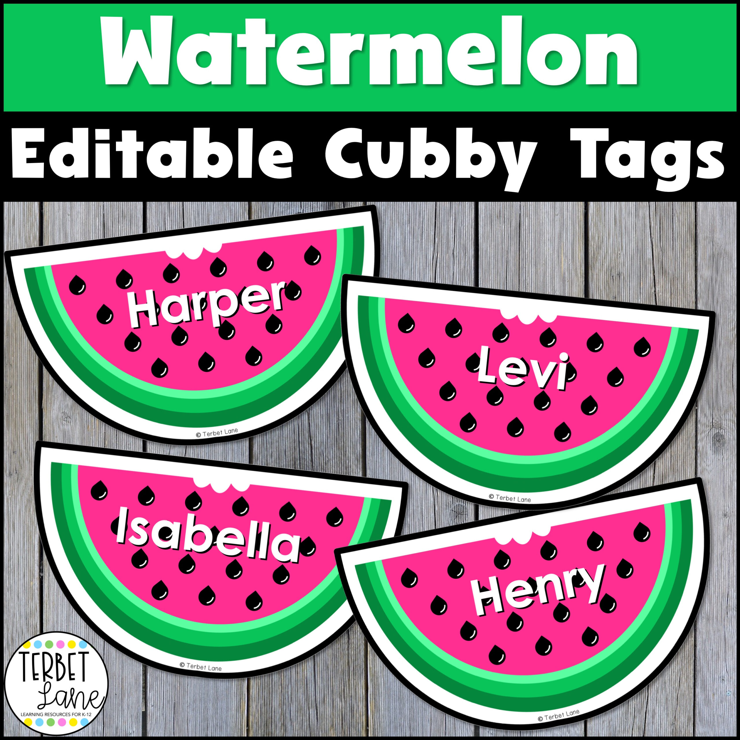 Editable Watermelon Themed Summer Cubby Tags | Locker Labels with regard to Free Printable Summer Cubby Tags